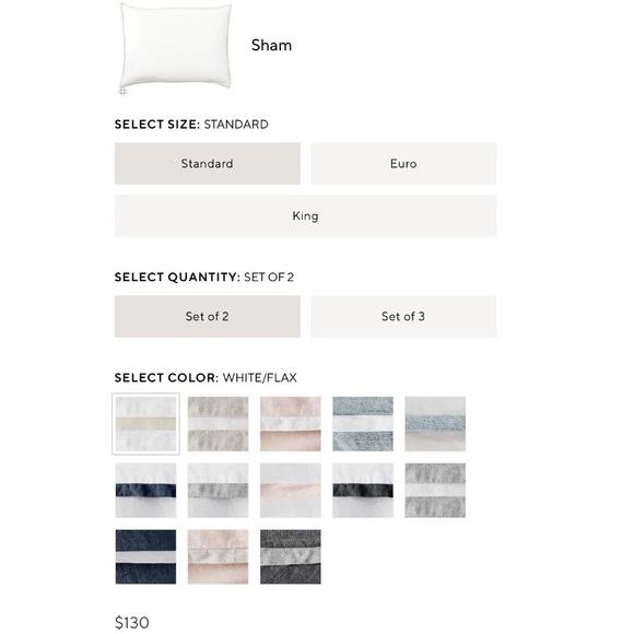 Two Pottery Barn Belgian Flax Linen Contrast standard shams - Picture 8 of 8